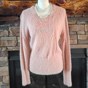 Bebe Dusty Rose Fuzzy Sweater Size Large